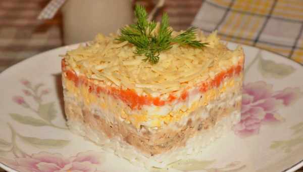 Мимоза салат рецепт с сыром и рисом рецепт