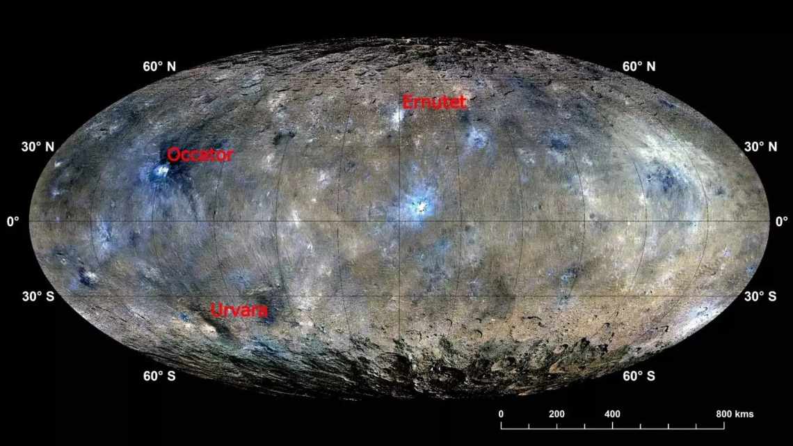 NASA опубликовало новую карту Цереры